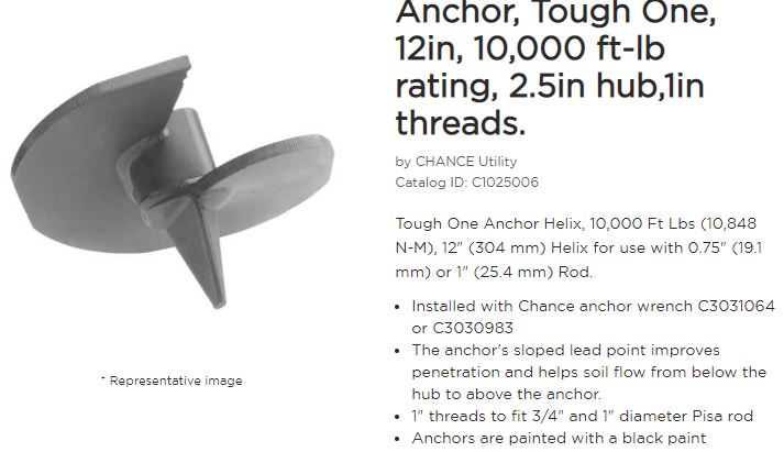 Anchor 12in Helix 10k 2.5